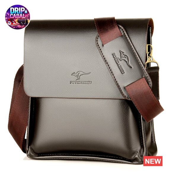 PU Leather Messenger Bag with Magnetic Buckle Adjustable Straps